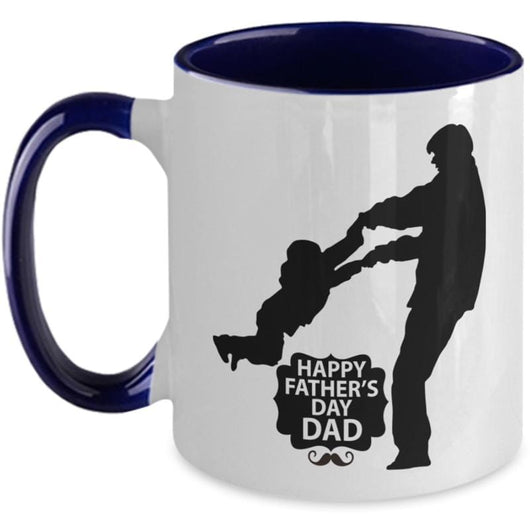 Happy Fathers Day Dad Two-Toned Mug Gift, mugs - Daily Offers And Steals