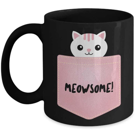 Meowsome Cat Novelty Coffee Cup Design, mugs - Daily Offers And Steals