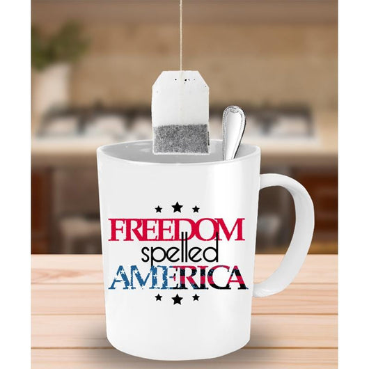 Freedom Spelled America 4th Of July Coffee Mug, mugs - Daily Offers And Steals