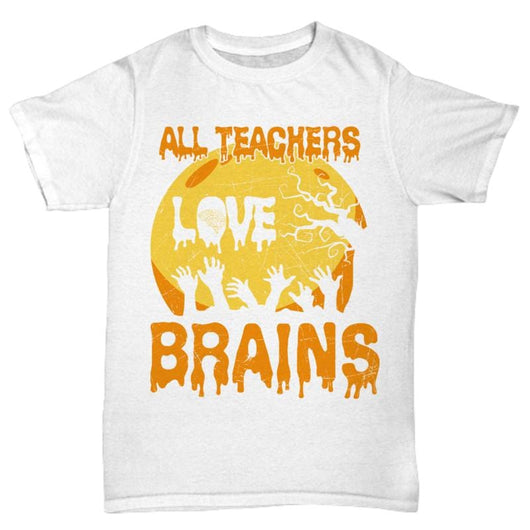 Teachers Love Brains Halloween T-Shirt Ideas, Shirts and Tops - Daily Offers And Steals