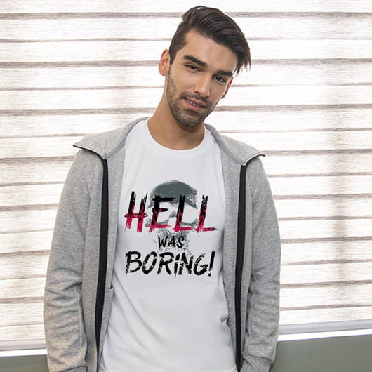 Hell Was Boring Halloween Ladies Mens T-Shirts, Shirts and Tops - Daily Offers And Steals
