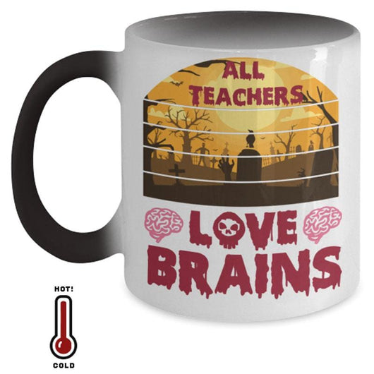 Teachers Love Brain Color-Changing Halloween Mug