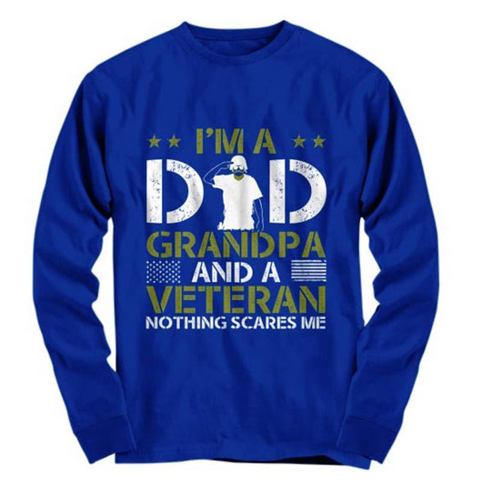 Dad Grandpa Veteran Long Sleeve Shirt for Men, Shirts and Tops - Daily Offers And Steals