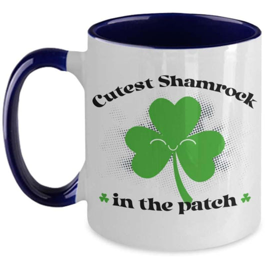 Cutest Shamrock St Patrick's Two Toned Coffee Mug, mugs - Daily Offers And Steals