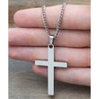 May God Watch Over You Silver Cross Necklace