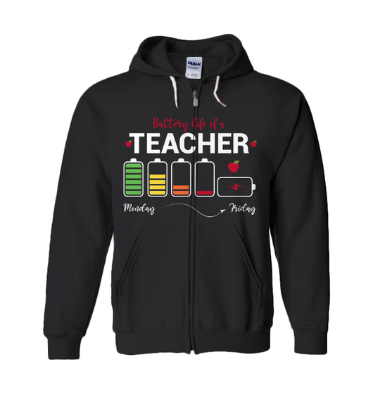 teacher zip up hoodie