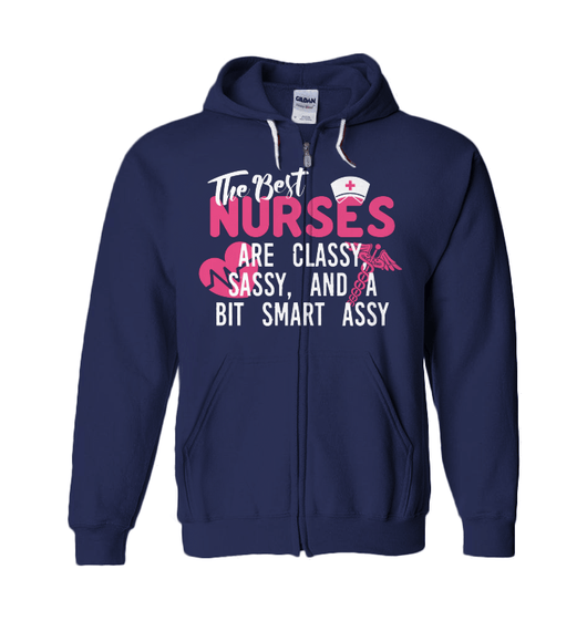 Proud To Be A Sassy Nurse Zip Up Hoodie