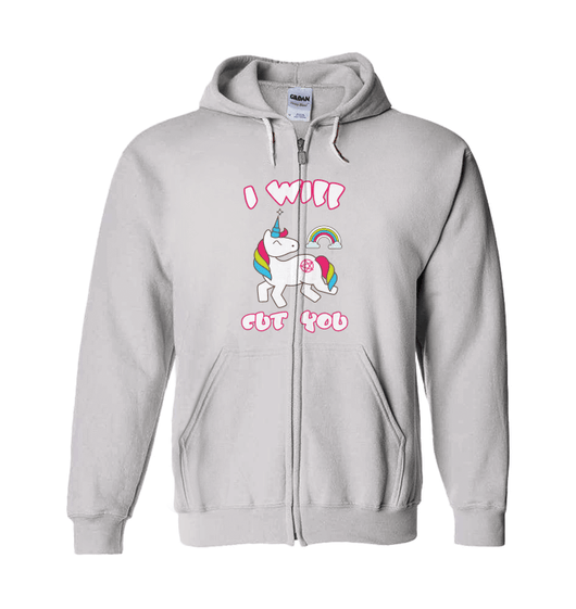 I Will Cut You Unicorn Cool Zip Up Hoodie, Zip Hoodies - Daily Offers And Steals