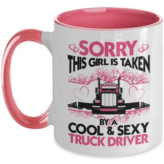 Taken Trucker Girl Novelty Two-Toned Womens Coffee Mug, mugs - Daily Offers And Steals
