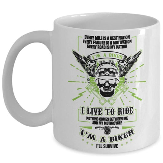 I'm A Biker Ceramic Novelty Coffee Mug, mugs - Daily Offers And Steals