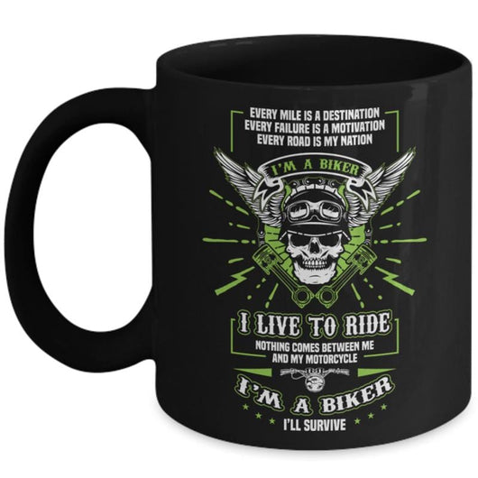 I'm A Biker Ceramic Novelty Coffee Mug, mugs - Daily Offers And Steals