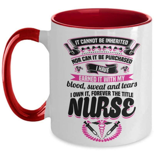 Nurse Title Earned Novelty Two Toned Coffee Mug, mugs - Daily Offers And Steals