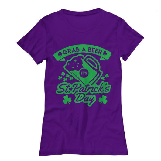 Grab A Beer St Patrick's Women's Casual Shirt, Shirts And Tops - Daily Offers And Steals
