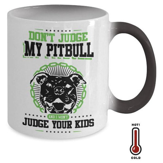 Don't Judge Pitbull Color Changing Coffee Mug, Coffee Mug - Daily Offers And Steals