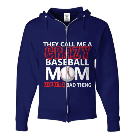 Crazy Baseball Mom Zip Up Hoodie, shirts and tops - Daily Offers And Steals