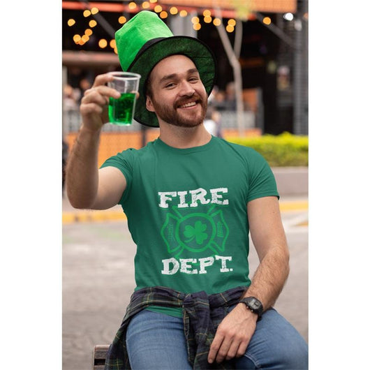 Fire Dept Clover St. Patrick's Day Men's Tees, Shirts and Tops - Daily Offers And Steals