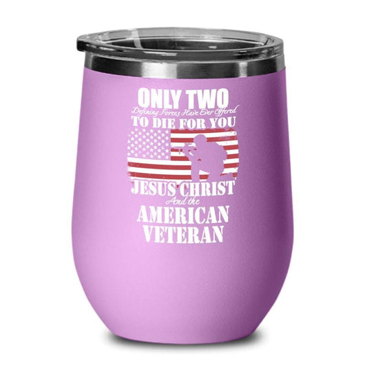 Jesus Christ & US Veterans Wine Tumbler, tumbers - Daily Offers And Steals