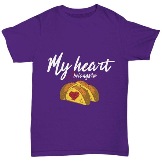 Heart Belongs To Tacos Valentines Day T-Shirt, Shirts and Tops - Daily Offers And Steals