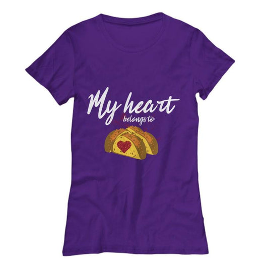 Heart Belongs To Tacos Ladies Valentines Shirt Gift, Shirts and Tops - Daily Offers And Steals