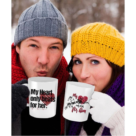 My Heart Beats for Him Valentines Day Coffee Mug, mugs - Daily Offers And Steals