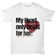 My Heart Beats For Her Valentines Day T-Shirt, Shirts and Tops - Daily Offers And Steals