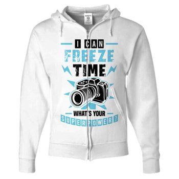 Freeze Time Photographer Men Women Zip Up Hoodie, Shirts and Tops - Daily Offers And Steals