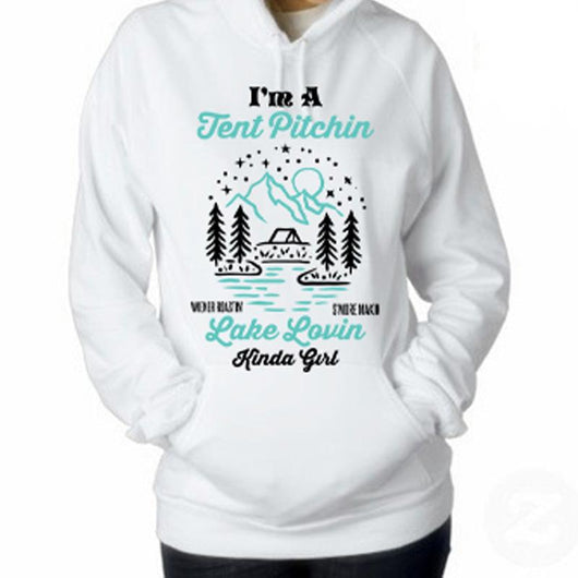 Camping Kinda Girl Womens Pullover Hoodie, Shirts and Tops - Daily Offers And Steals