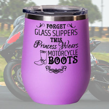 Princess Wears Motorcycle Boots Wine Tumbler for Mom, tumblers - Daily Offers And Steals