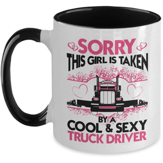 Taken Trucker Girl Novelty Two-Toned Womens Coffee Mug, mugs - Daily Offers And Steals