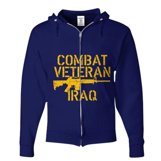 Iraq Veteran Custom Zip Up Hoodie, Shirts And Tops - Daily Offers And Steals